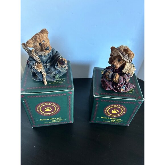 Boyds Bears & Friends Figurines Set X 2: Abigail & Head Bean Houncil Collectible - Picture 1 of 16
